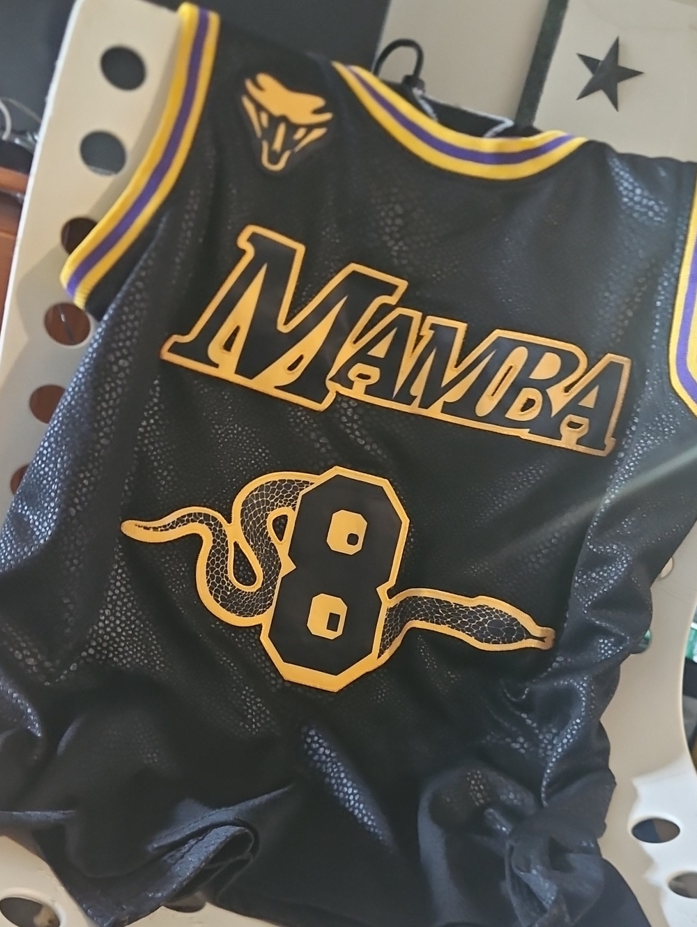Mamba #8 Black & Gold Basketball Jersey